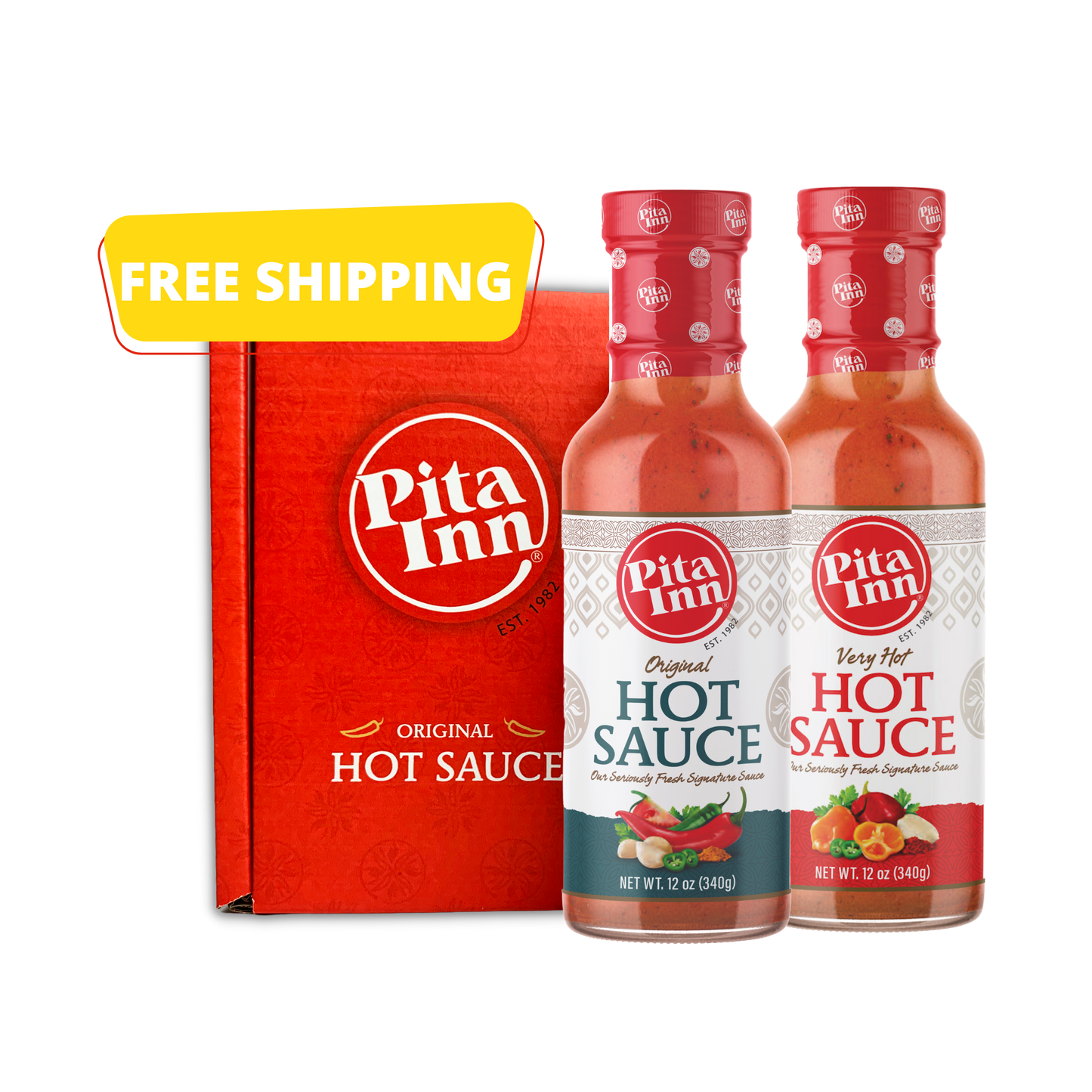 Pita Inn Original and Very Hot, Hot Sauce Gift Box